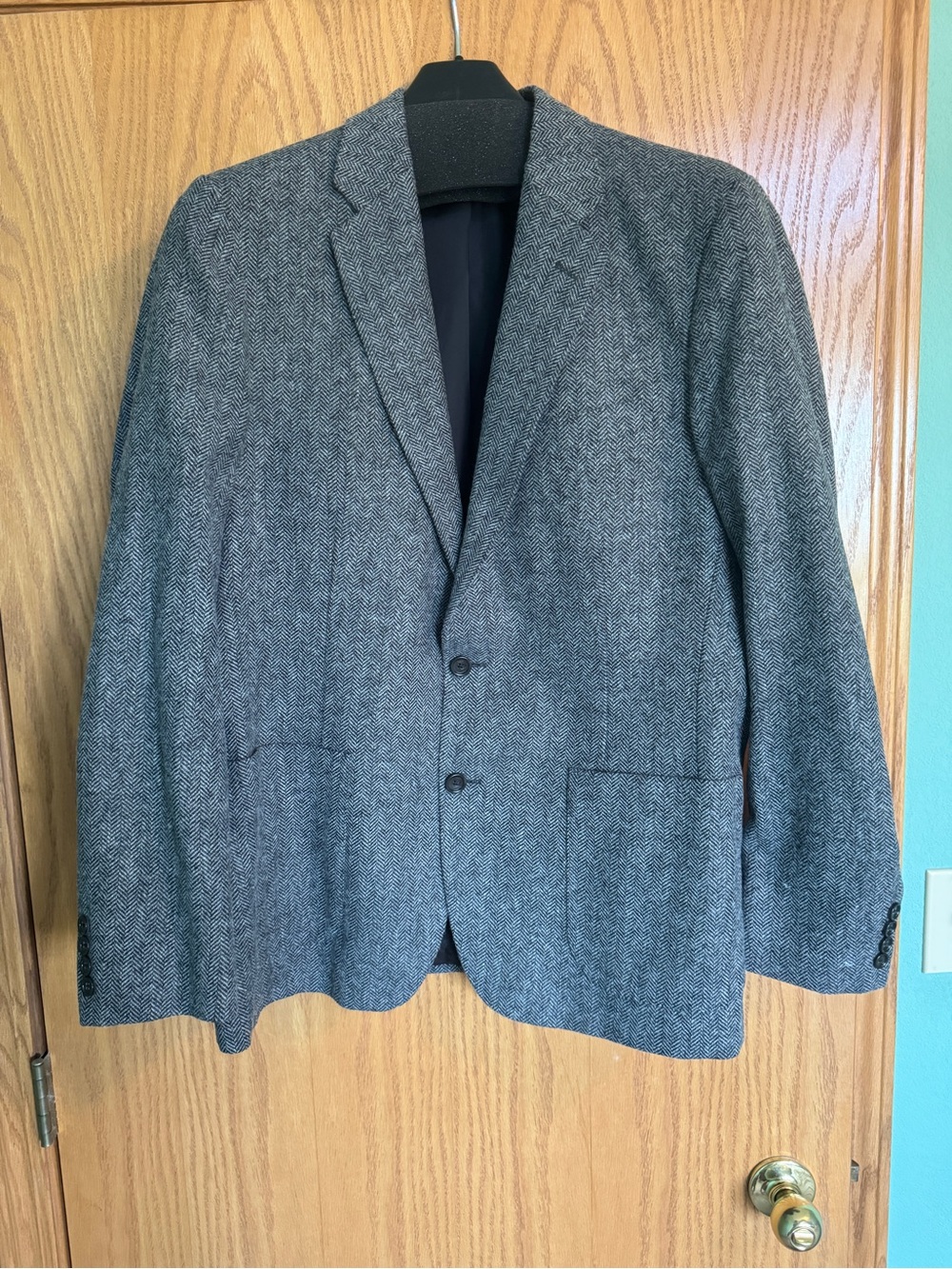 J.Crew Ludlow Gray Herringbone Wool Blazer 44R Slim